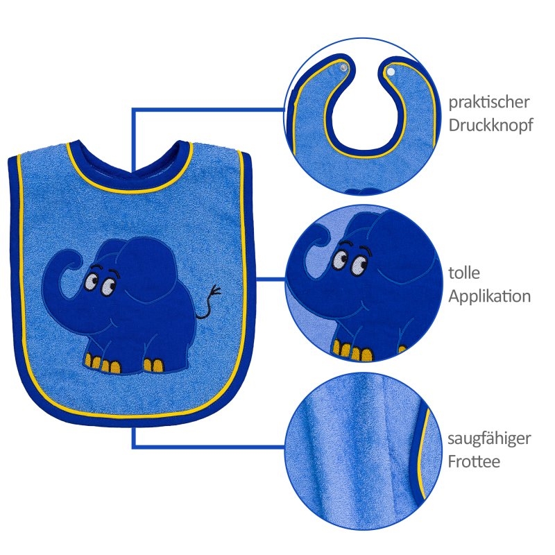 Lätzchen Elefant blau